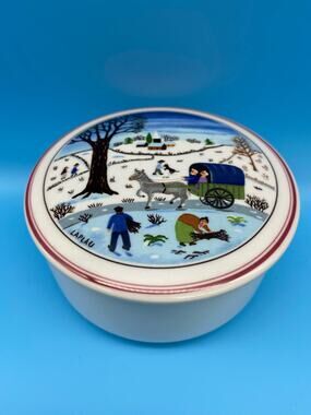 Villeroy & Boch Naif Christmas Small Porcelain Candy Trinket Dish village Laplau